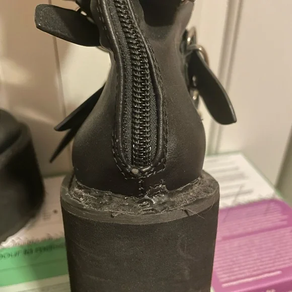 Women's Black Platform Demonia Swing-815 - Picture 2 of 3